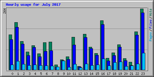 Hourly usage for July 2017