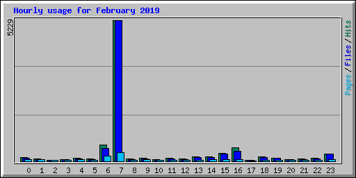 Hourly usage for February 2019