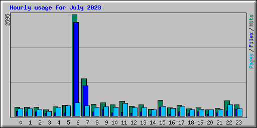 Hourly usage for July 2023